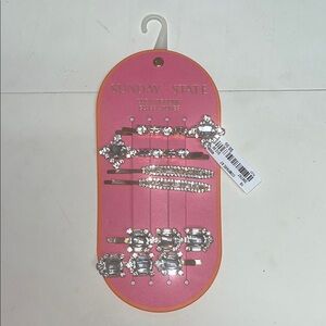 Crystal Hair Clip Set - Silver and Gold